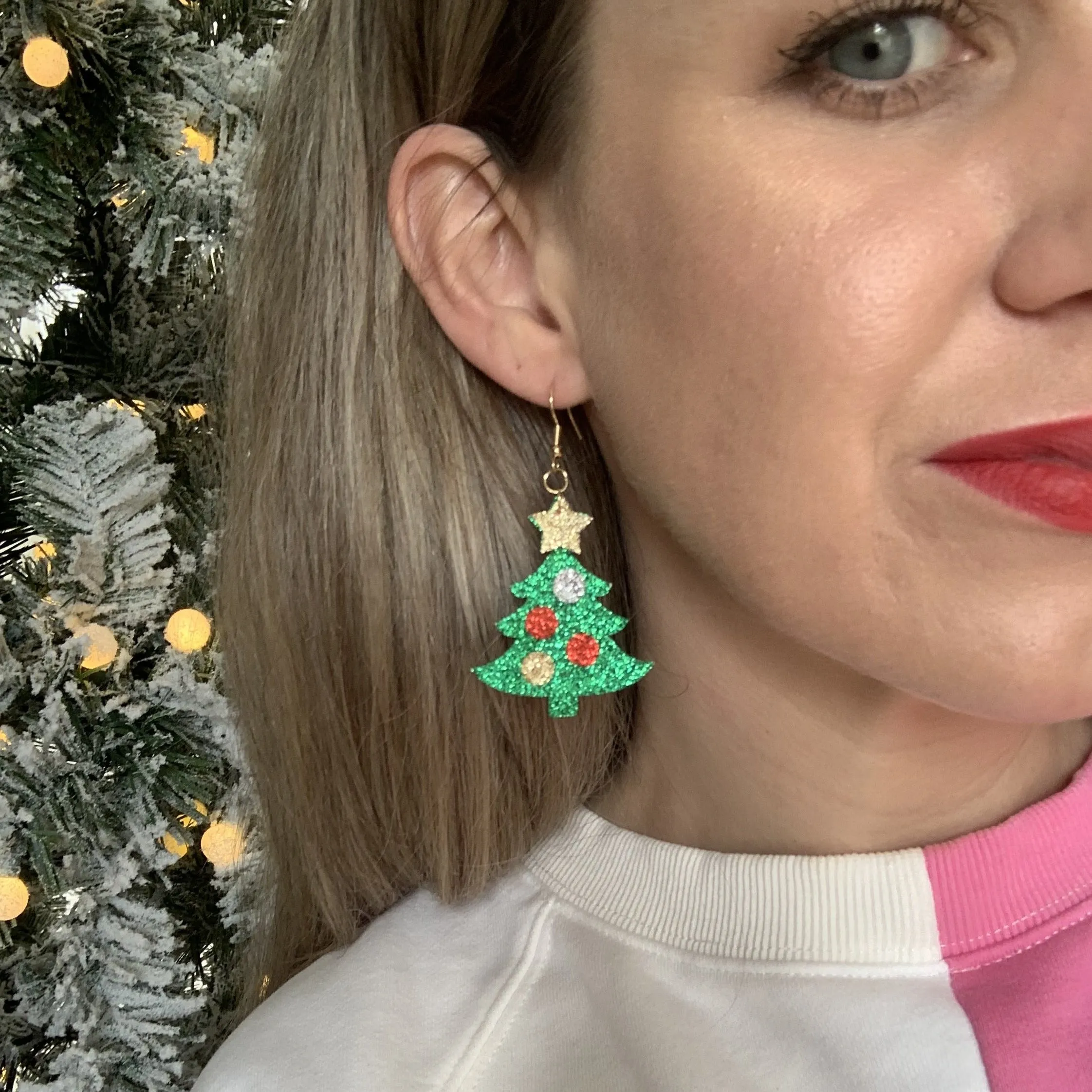 Sparkly Christmas Tree Earrings