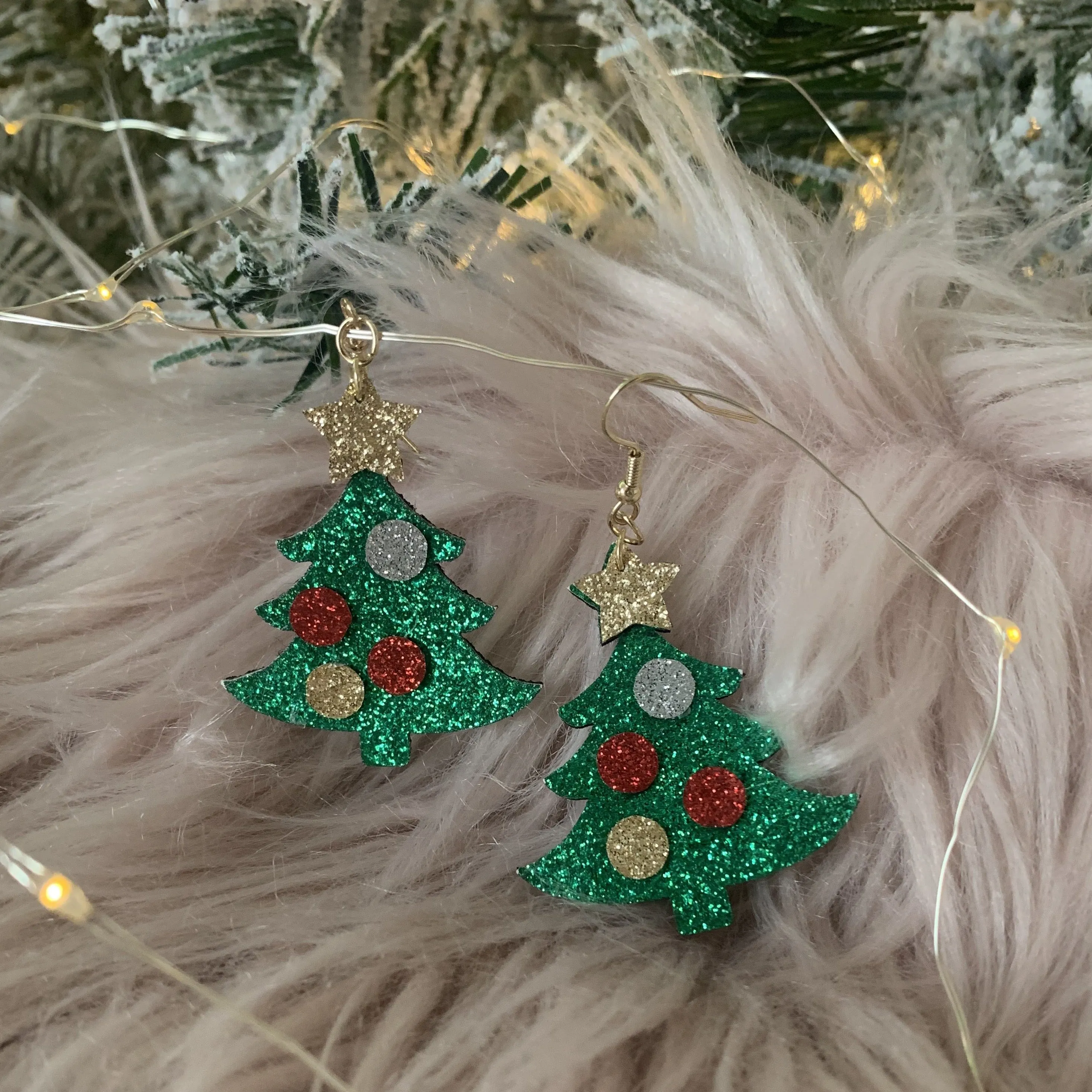 Sparkly Christmas Tree Earrings