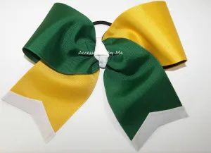 Sparkly Green Yellow White Cheer Bow