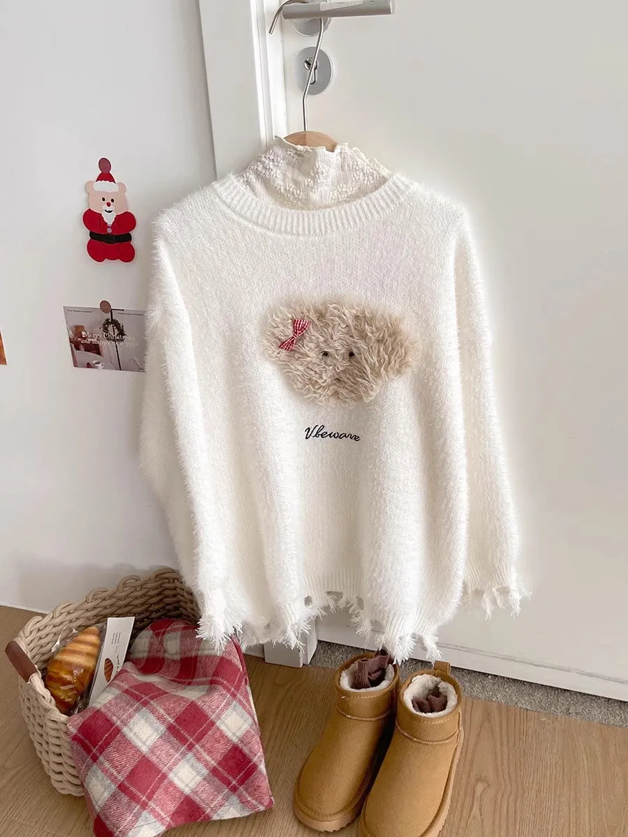 Sweet soft round neck long-sleeved knitted sweater    S4723