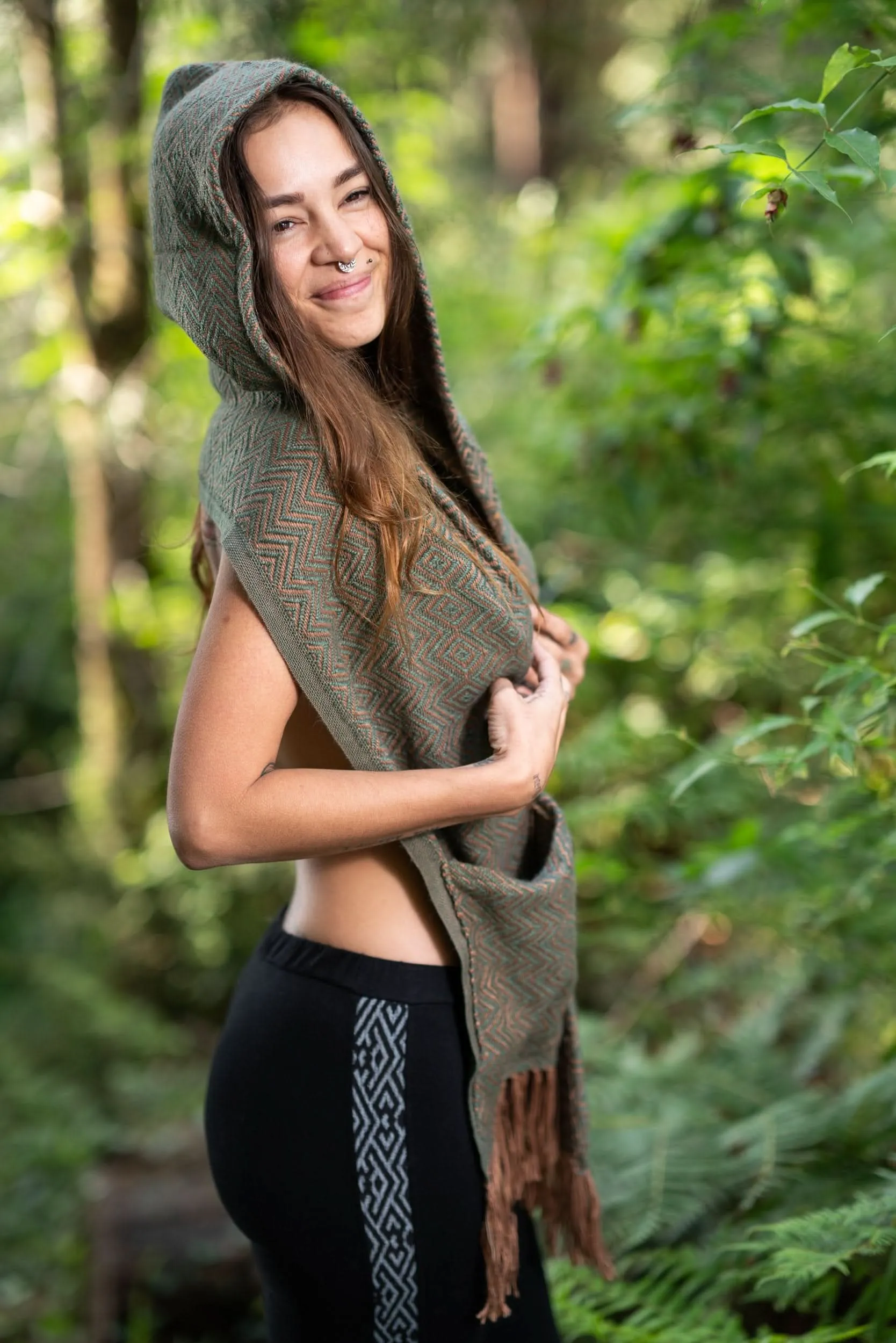 Valley Scarf with Pockets - Green