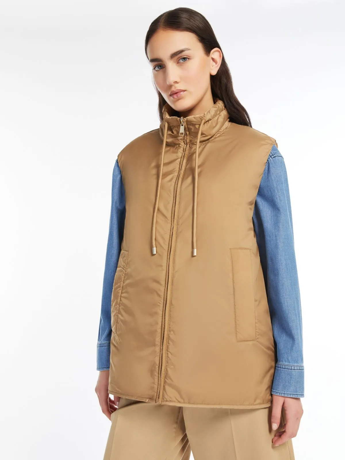 WEEKEND MAX MARA REVERSIBLE WATER-REPELLENT CANVAS GILET