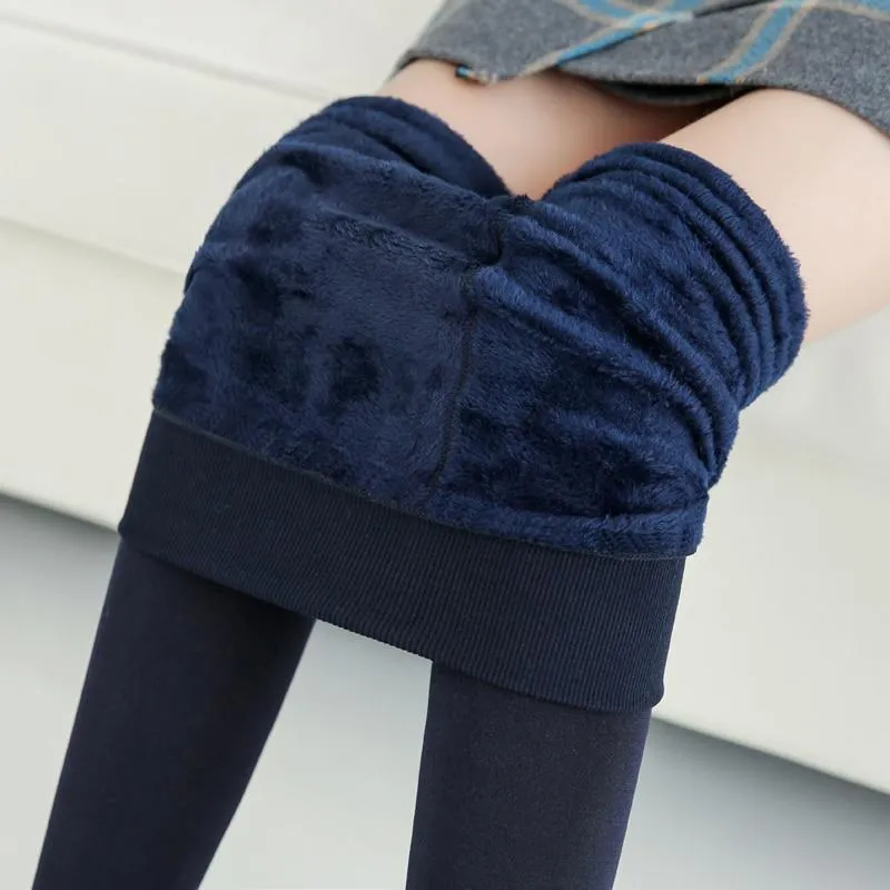 Women Winter Thick Velvet Skinny High Elasticity Slim Fit Leggings