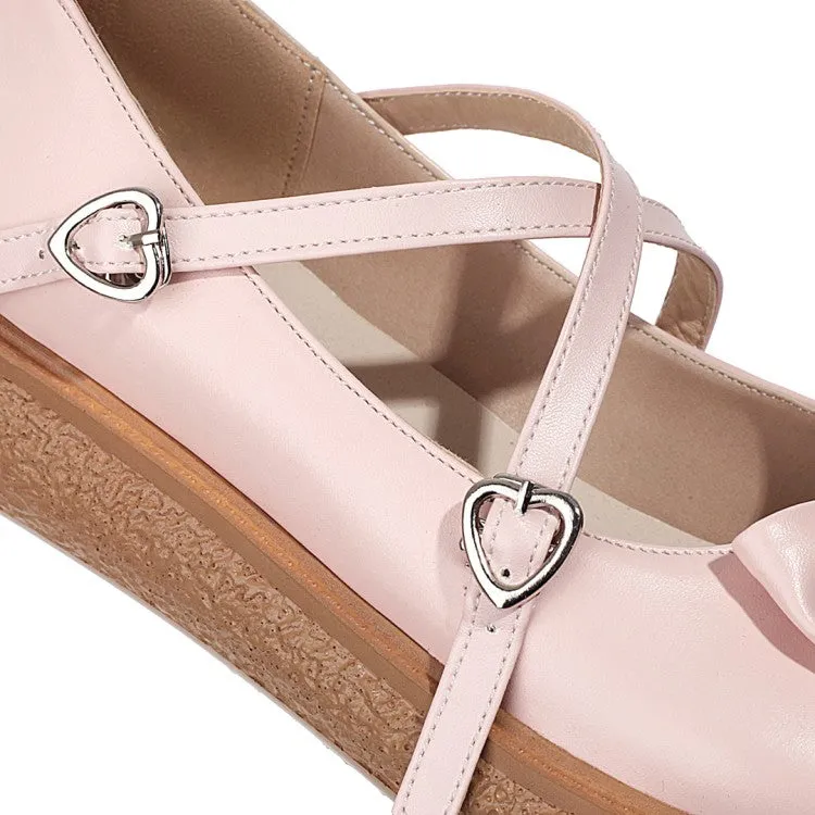 Women's  Cross Straps Flats Shoes with Bowtie