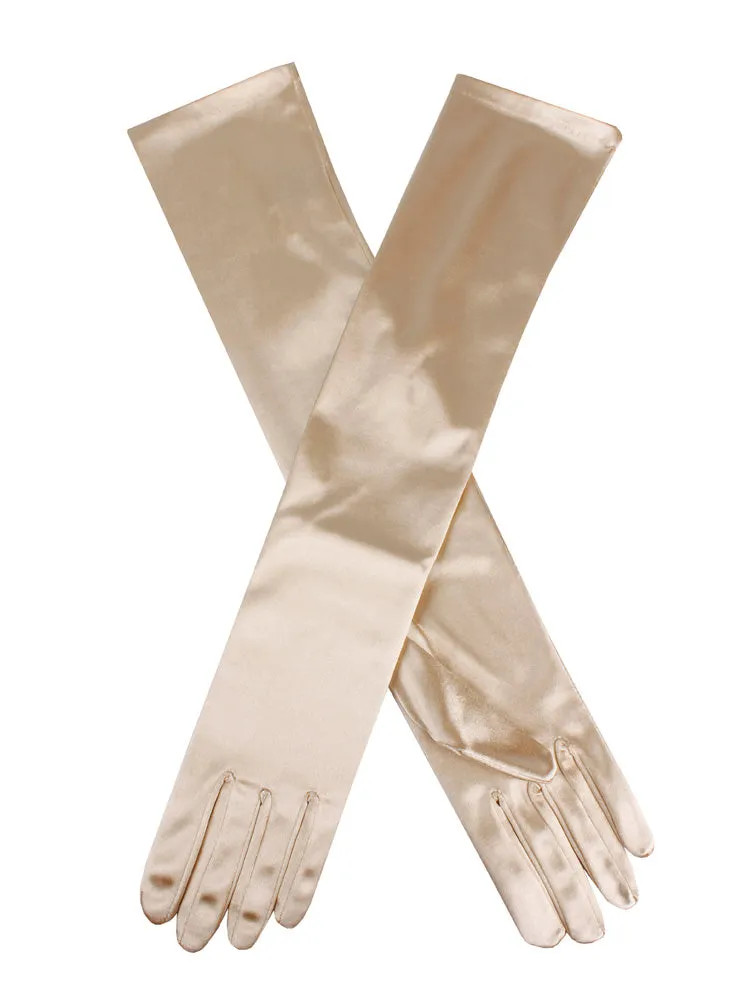 Women's Long Above-Elbow Satin Gloves