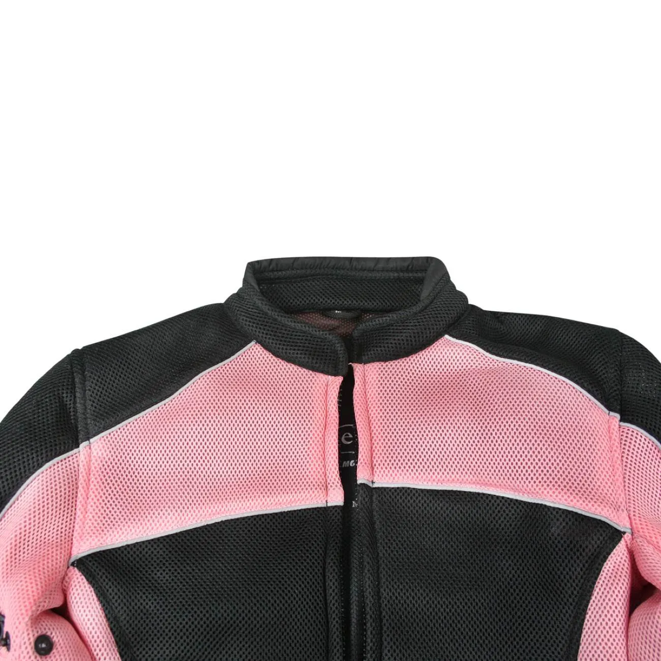 Xelement CF508 Women's Guardian Black and Pink Mesh Protective Motorcycle Rider Jacket w/ CE Armor Protection