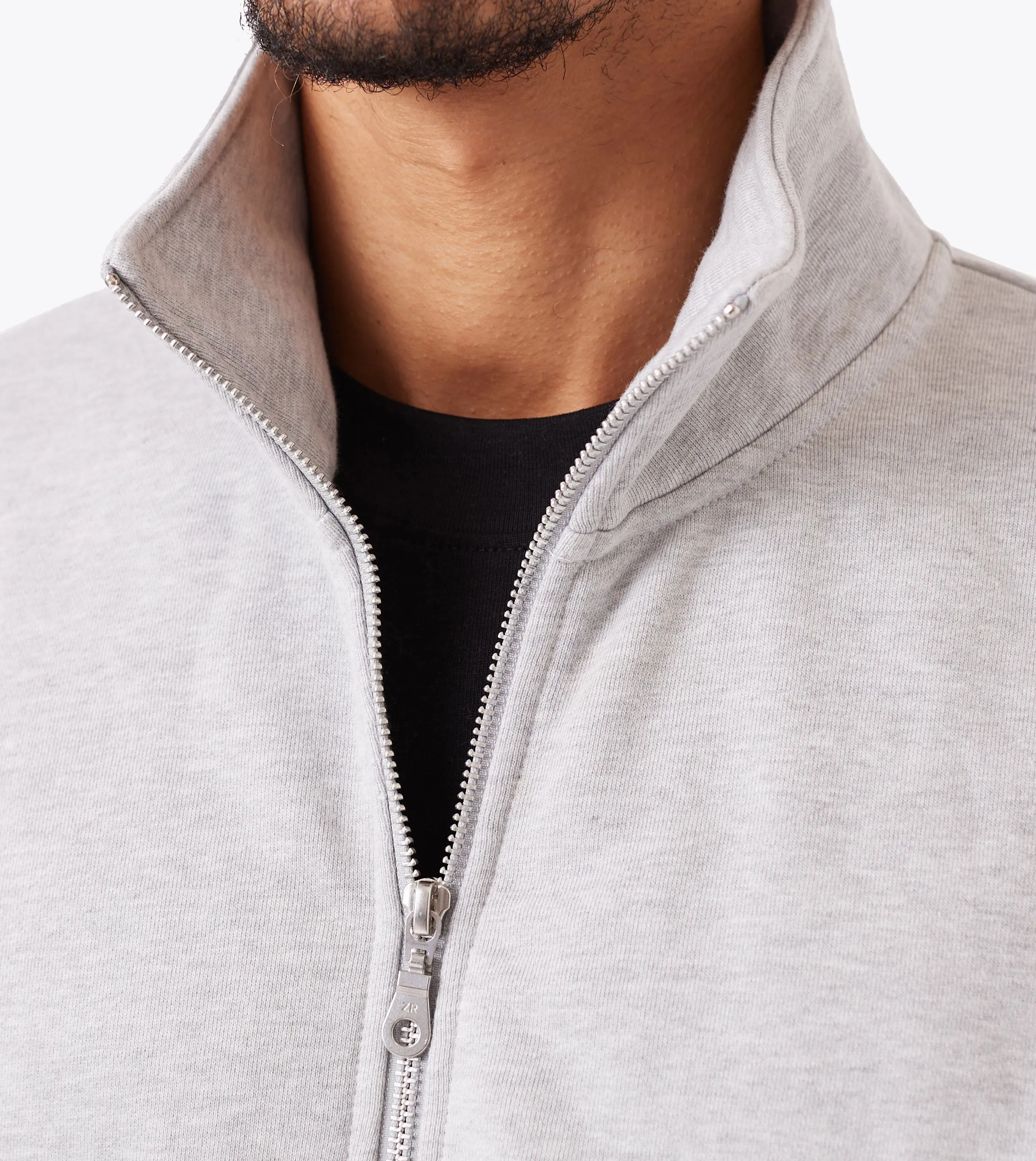 Zip Funnel Sweat Grey Marle